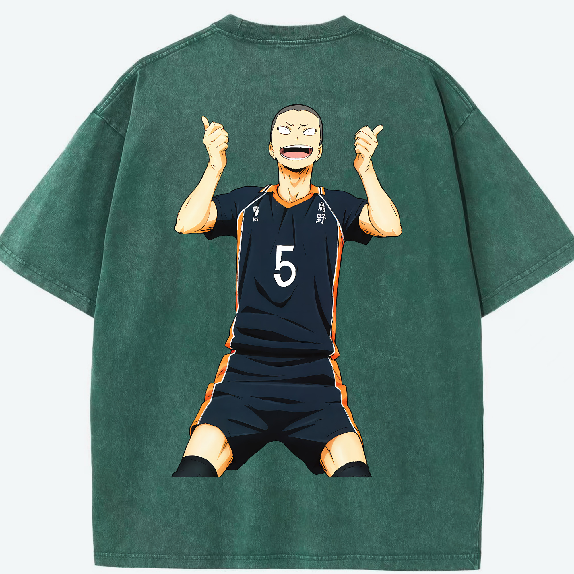 （画像用） ハイキュー!! Haikyu!! 綿100% ヴィンテージ風 半袖Tシャツ（背面プリント）